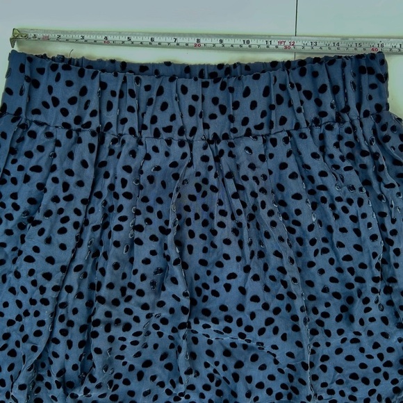 Club Monaco silk blend Polka Dot Skater Skirt navy black - Picture 3 of 6